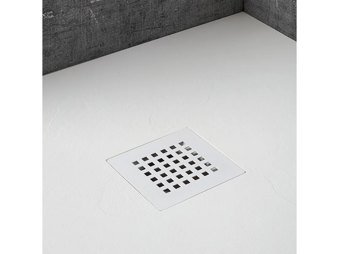 Plateau De Douche 140X80cm En Résine Blanche + Couvre Bonde | Muse