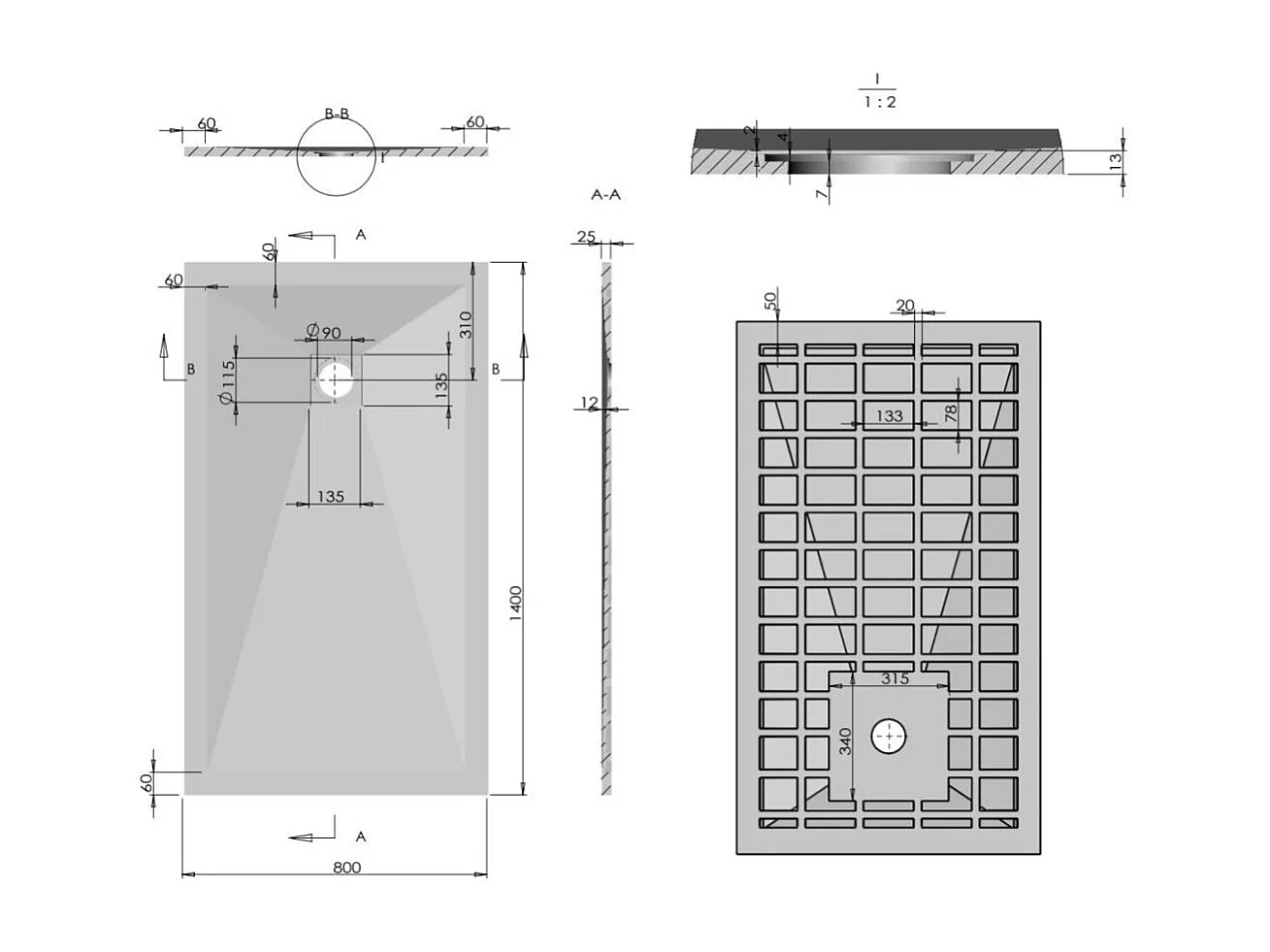 Plateau De Douche 140X80cm En Résine Blanche + Couvre Bonde | Muse