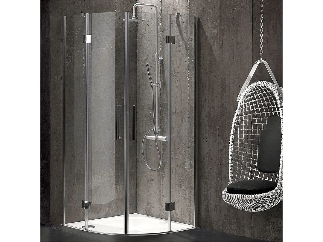 Cabine De Douche Carrée Ouverture Angulaire 80X80 En Verre 6 Mm Sans Structure | London 