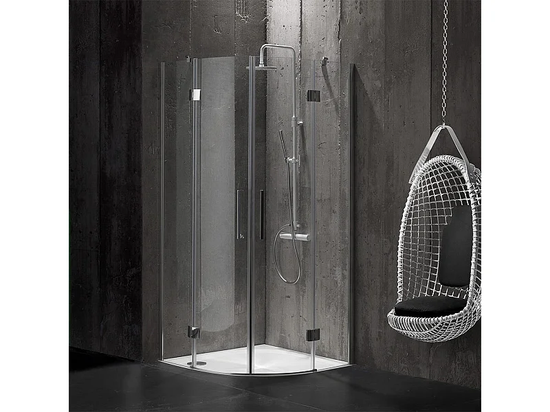Cabine De Douche Carrée Ouverture Angulaire 80X80 En Verre 6 Mm San Structure | London 