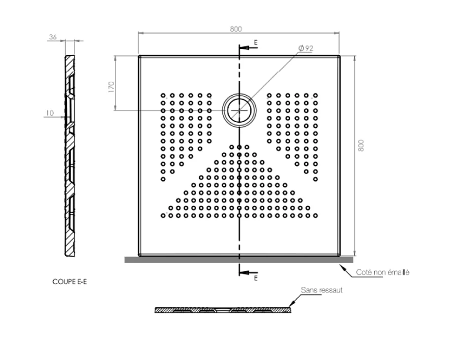 Receveur De Douche Carré 80X80 En Céramique Mince 3Cm | Delfino