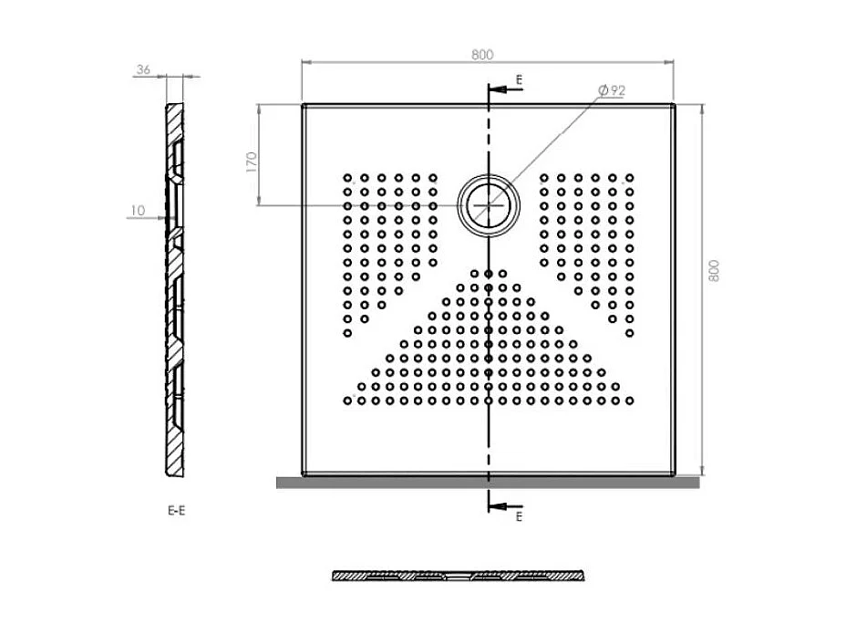 Receveur De Douche Carré 80X80 En Céramique Mince 3Cm | Delfino