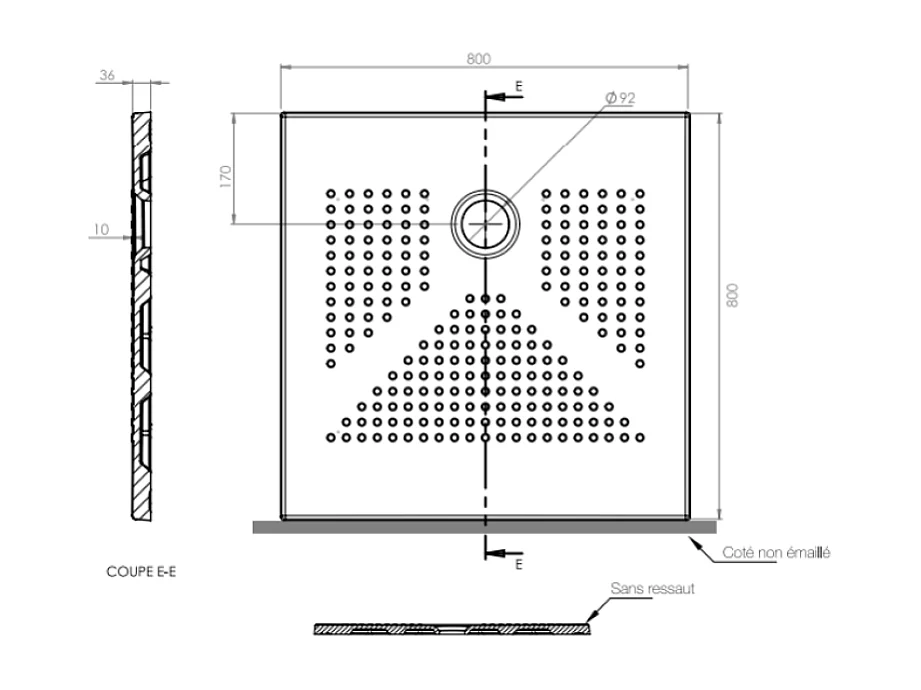 Receveur De Douche Carré 80X80 En Céramique Mince 3Cm | Delfino