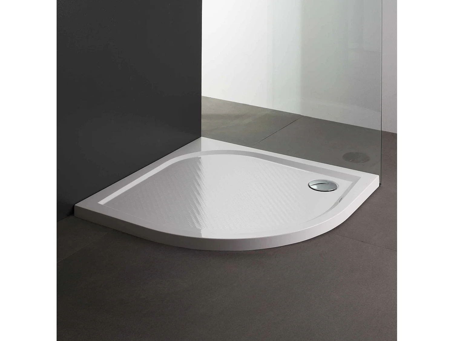 Receveur De Douche Fin Semi-Circulaire En Résine 90 Cm | Klio