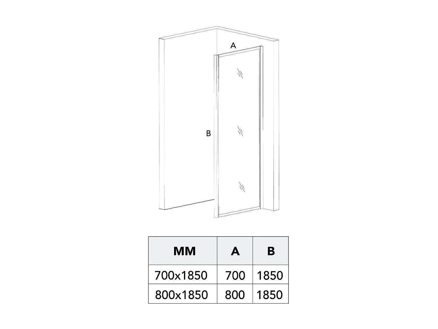 Porte De Douche En Niche 100 Cm Avec Côté Fixe 80 Cm | New Giada