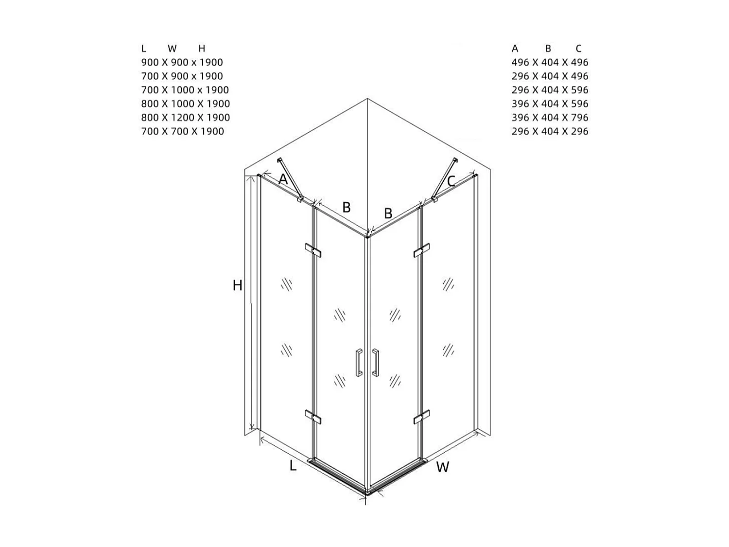 Cabine De Douche 80X100 En Verre 6Mm Sans Structure | London