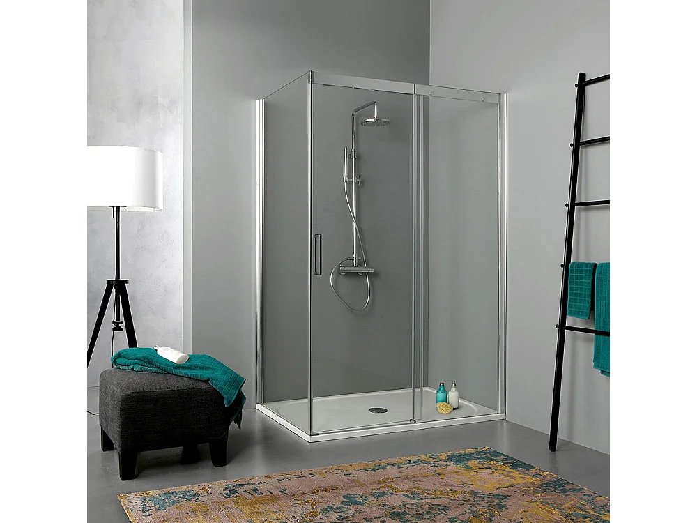Cabine De Douche 80X130 Angulaire Avec Porte Coulissante | Dream