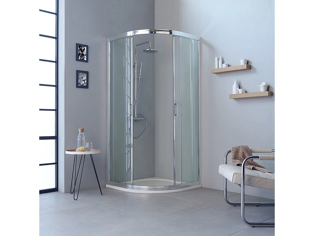 Cabine De Douche Moderne Angulaire Profiles En Aluminium 80X80 Transparent | Fly