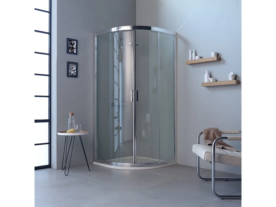 Cabine De Douche Moderne Angulaire Profiles En Aluminium 80X80 Transparent | Fly