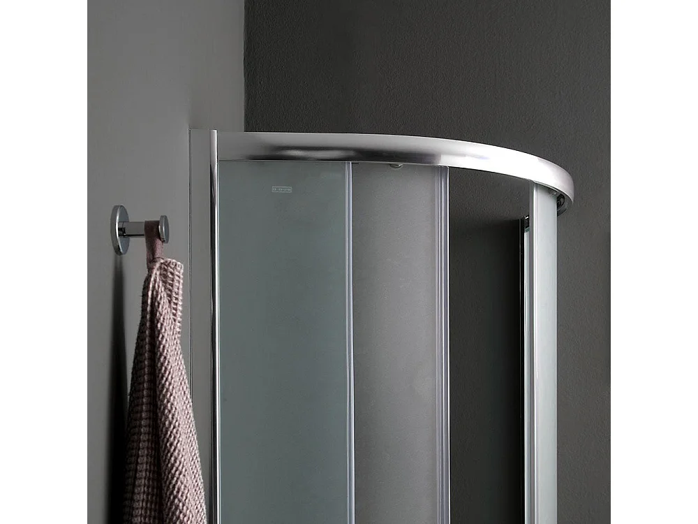 Cabine De Douche D'angle Semi-Circulaire 80X80 Verre Dépoli | Giada
