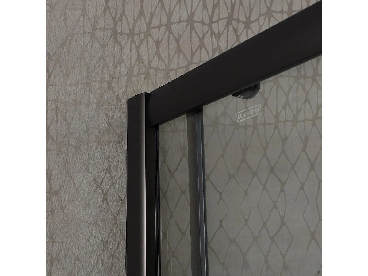 Cabine Douche 80X120 Profil Noir Opacque Cristal Transparent | City