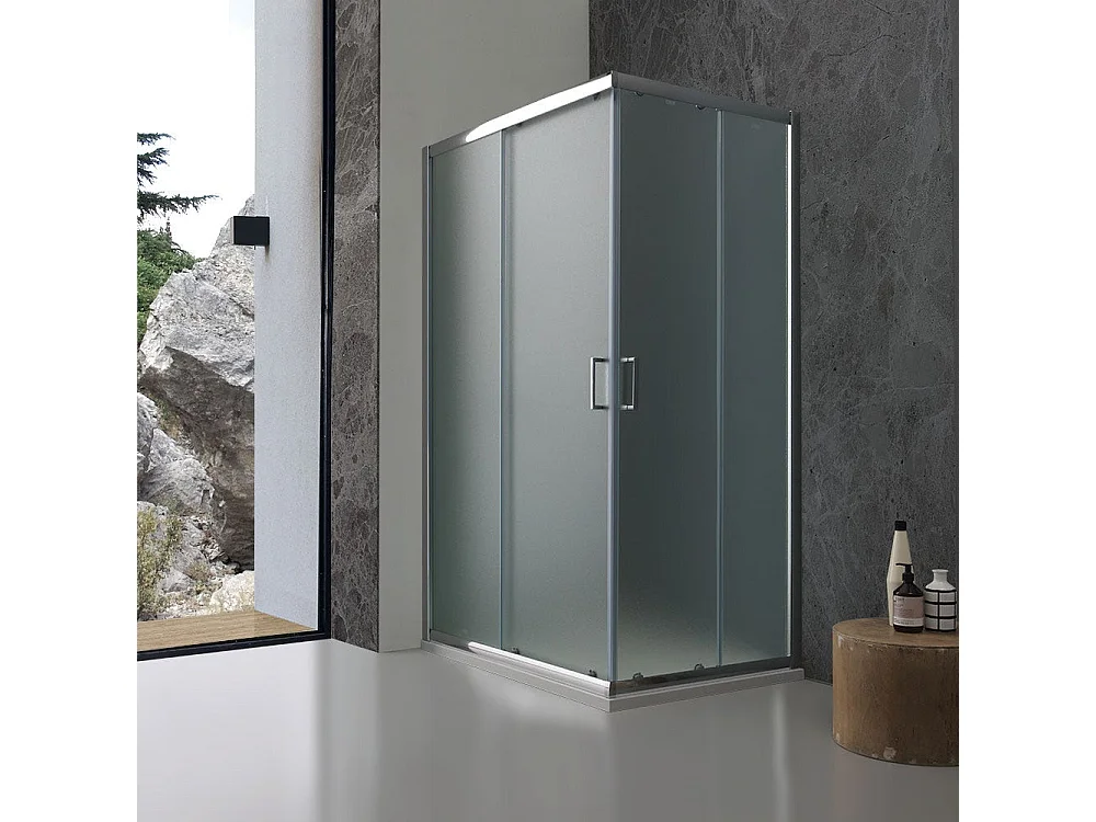 Cabine De Douche Rectangulaire 70X120 Verre Opaque 6Mm | Giada