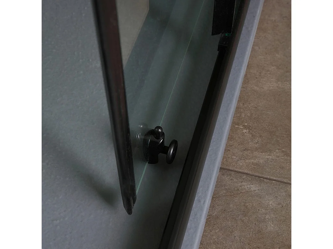 Cabine De Douche 70X90 Profilés Noirs Mats Avec Verre Sérigraphié | City