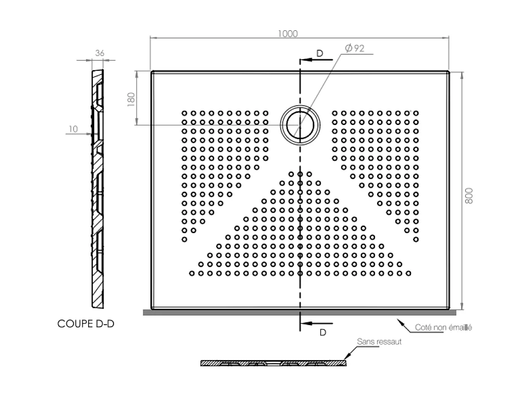 80X100 Plateau De Douche En Ceramique Blanche Fine 3 Cm | Delfino