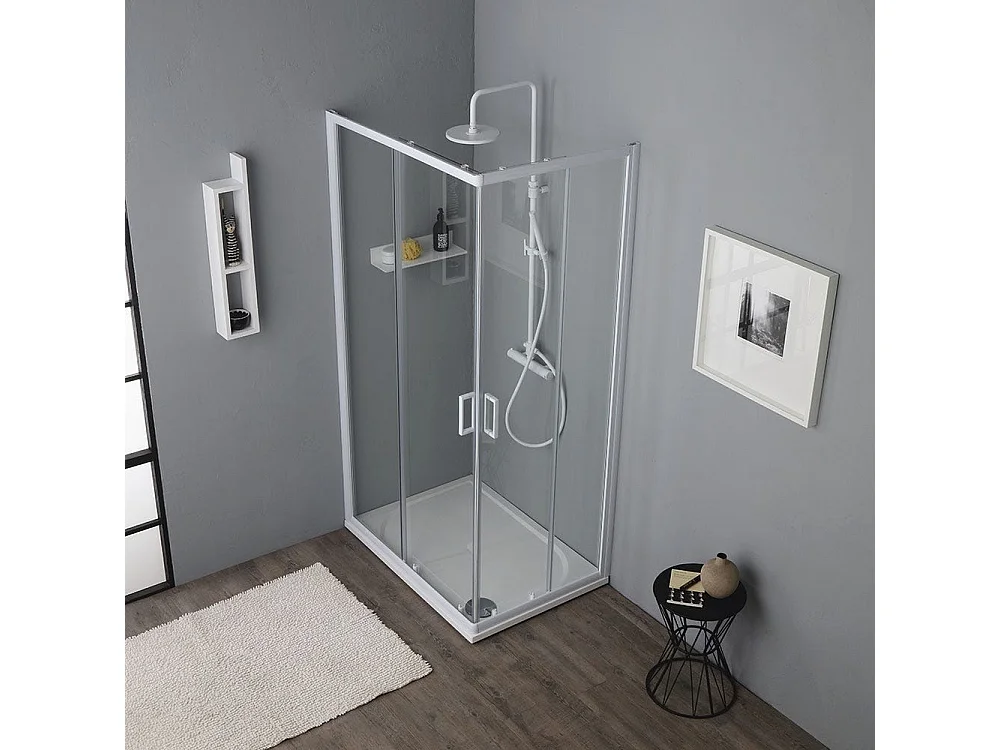 Cabine De Douche Avec Chassis Blanc 70X90 Cm | Venere