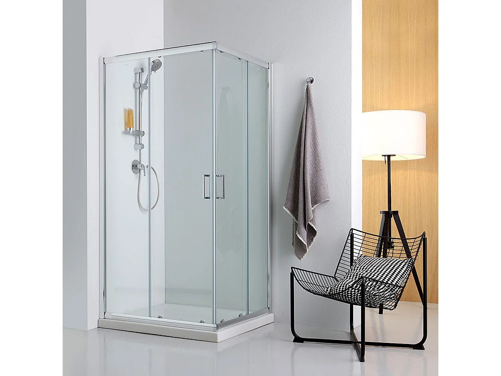 Cabine De Douche En Verre 70X90 Avec Receveur De Douche En Céramique De 6Cm
