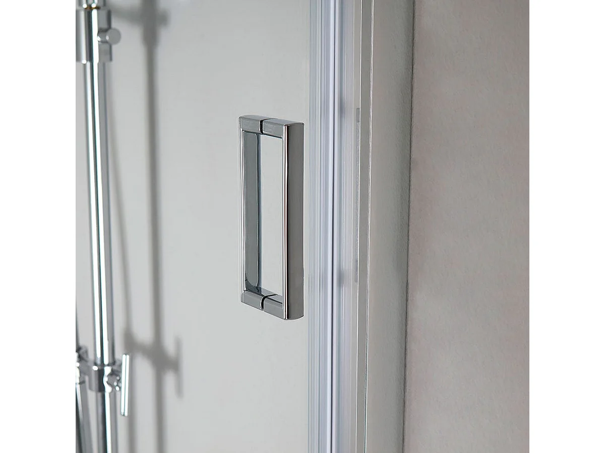 Cabine De Douche Avec Porte Niche 120 Cm + Porte Fixe 70 En Verre Transparent | New Giada