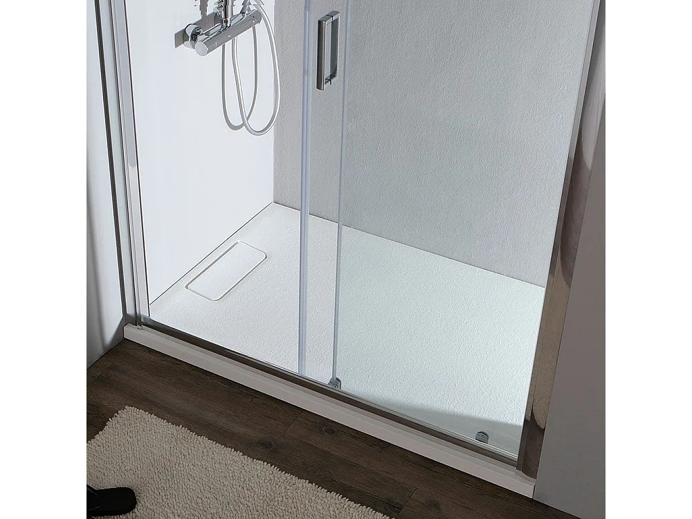 Cabine De Douche Avec Porte Niche 120 Cm + Porte Fixe 70 En Verre Transparent | New Giada