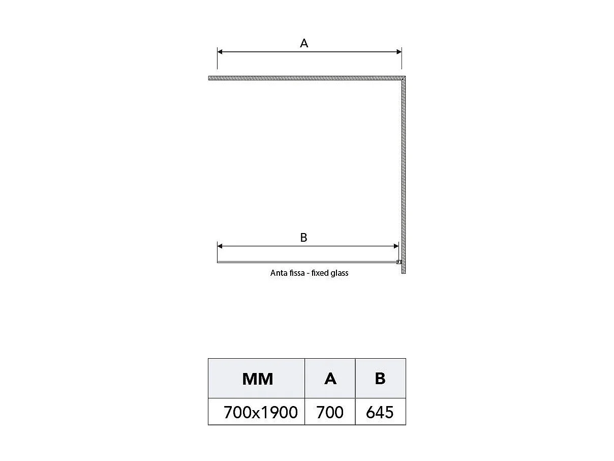 Cabine De Douche 70X130 Porte Coulissante Avec Côté Fixe En Crystal | Dream