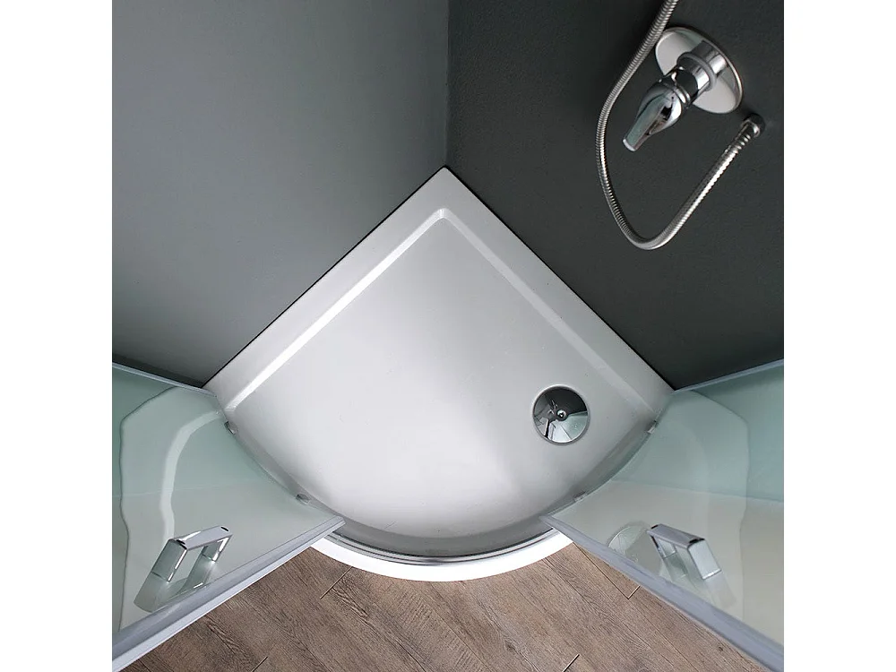 Cabine De Douche Semi-Circulaire 90X90cm Portes Verre Satiné 6 Mm | Giada