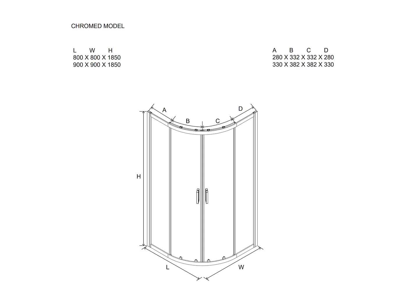 Cabine De Douche 90X90 Angulaire Verre 6 Mm Transparent | Giada
