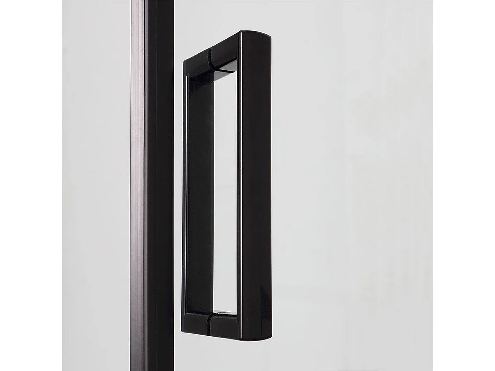 Cabine De Douche Semi-Circulaire Avec Cristal Transparent Et Profil Noir Mat | City