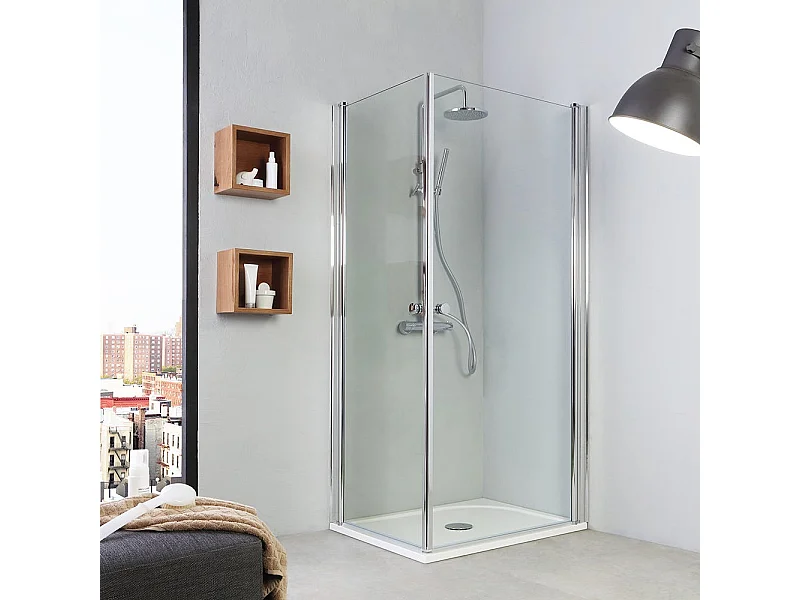 Coin Douche 70X90 Deux Portes De Fermeture | Cristal