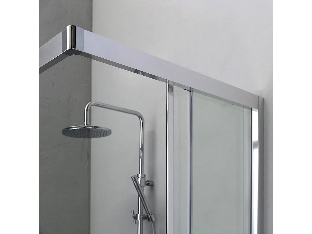 Cabine De Douche Angulaire 70X90 Reversibile Profilés Modernes Verre 6Mm | Fly