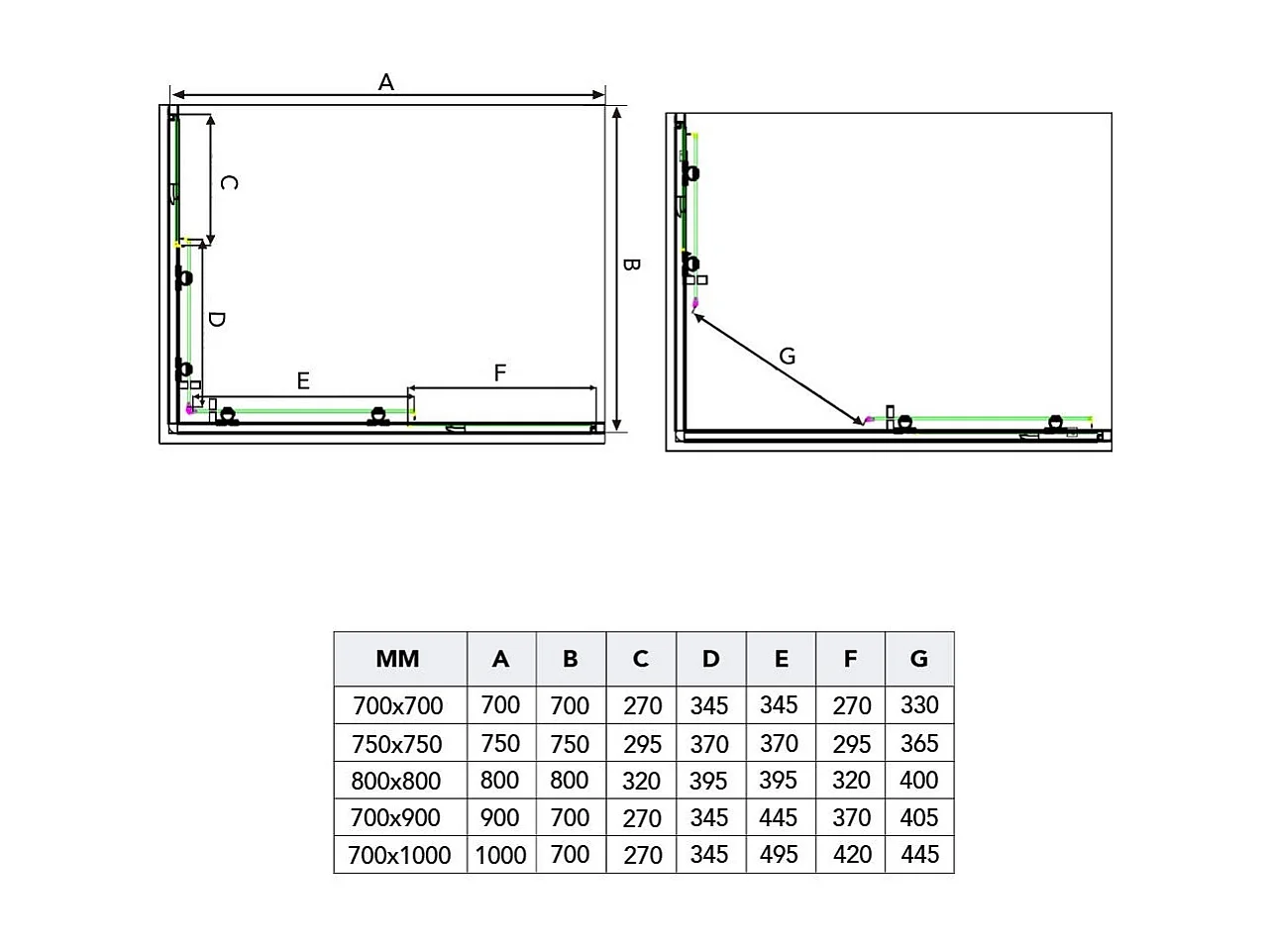 Cabine De Douche Economique Verre 4 Mm 70X90 Profil Chrome | Luna