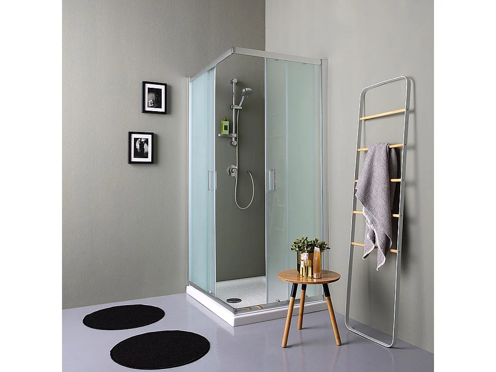 Cabine De Douche Rectangulaire 120X70 Portes Satinées 6 Mm  |  Giada