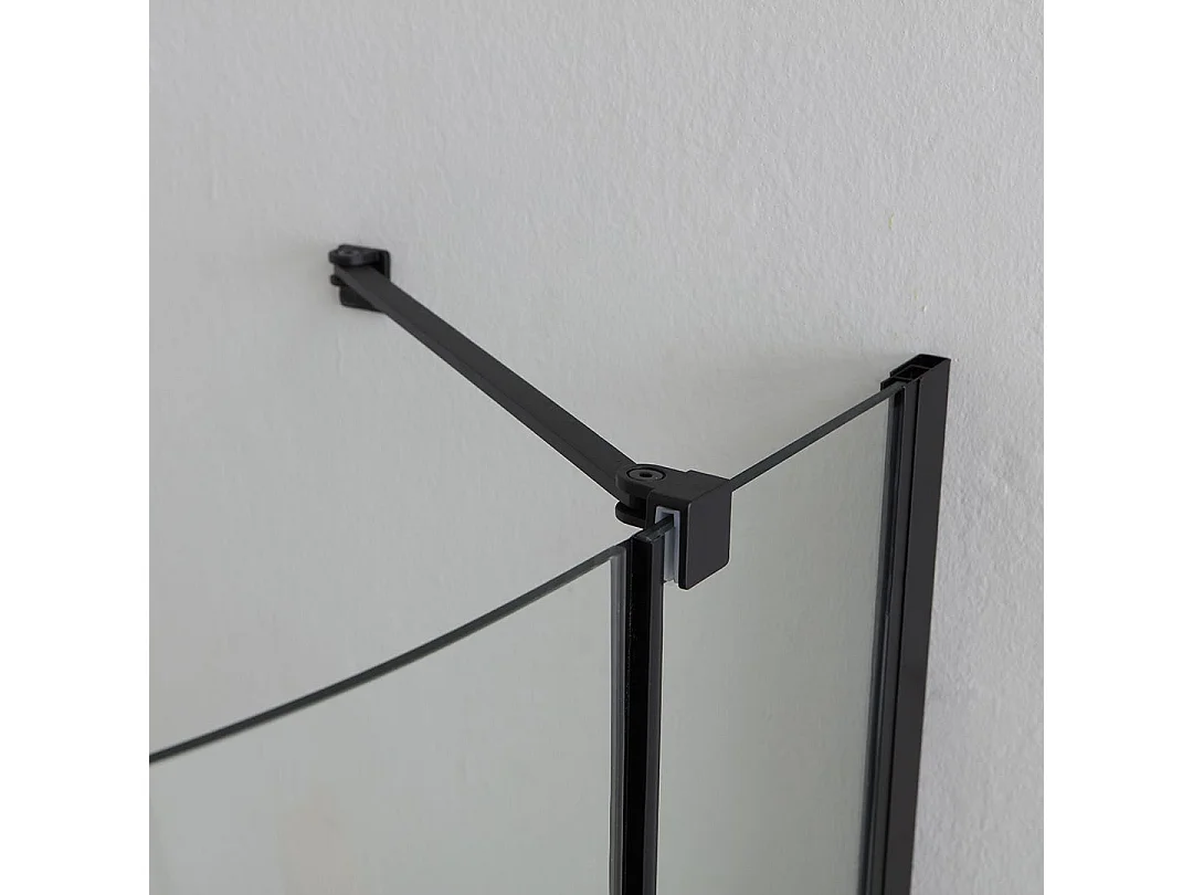 Cabine De Douche D'angle 80X80 Sans Profilés, Noir Mat, Verre 6Mm | London