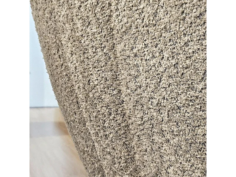 Lot 2 chaises coquillage rotatives 180° tissu bouclette taupe - TISSAIA