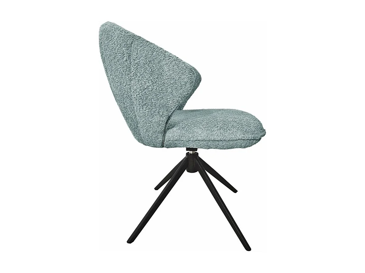 Lot 2 chaises coquillage rotatives 180° tissu bouclette bleu - TISSAIA