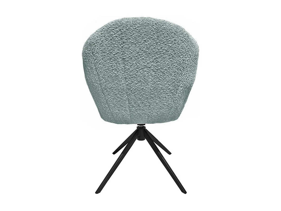 Lot 2 chaises coquillage rotatives 180° tissu bouclette bleu - TISSAIA