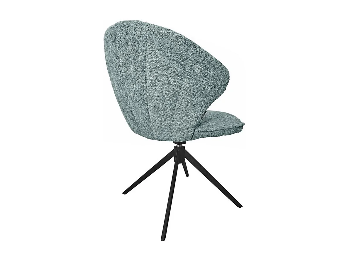 Lot 2 chaises coquillage rotatives 180° tissu bouclette bleu - TISSAIA