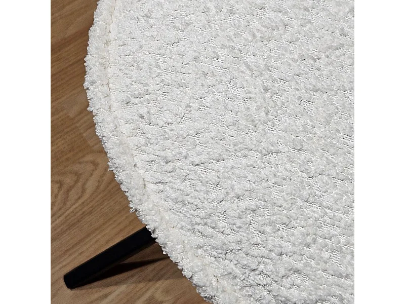 Lot 2 chaises coquillage rotatives 180° tissu bouclette écru - TISSAIA