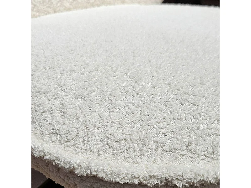 Lot 2 chaises coquillage rotatives 180° tissu bouclette écru - TISSAIA