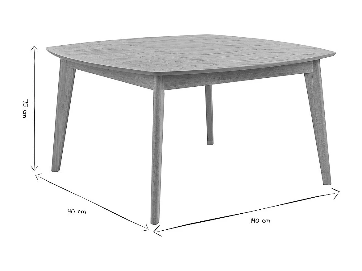 Skandinavischer quadratischer Esstisch in hellem Eichenholz L140 cm LEENA