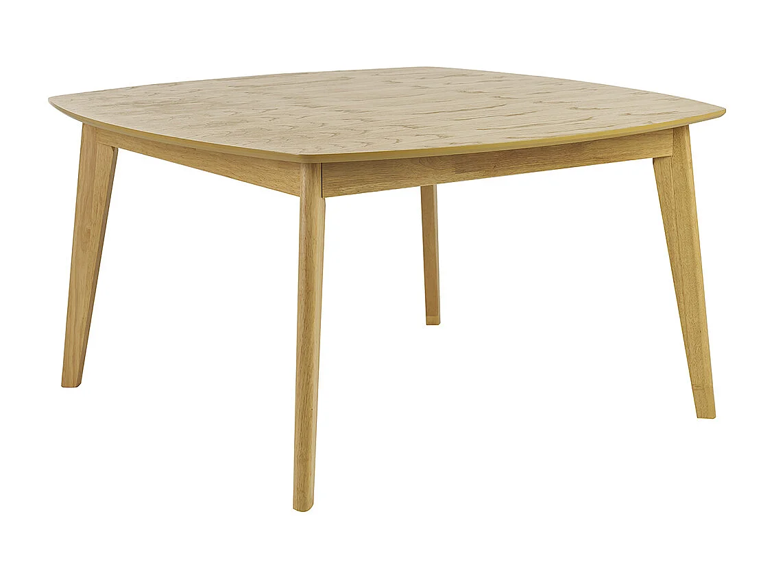 Table à manger carrée scandinave bois clair chêne L140 cm LEENA