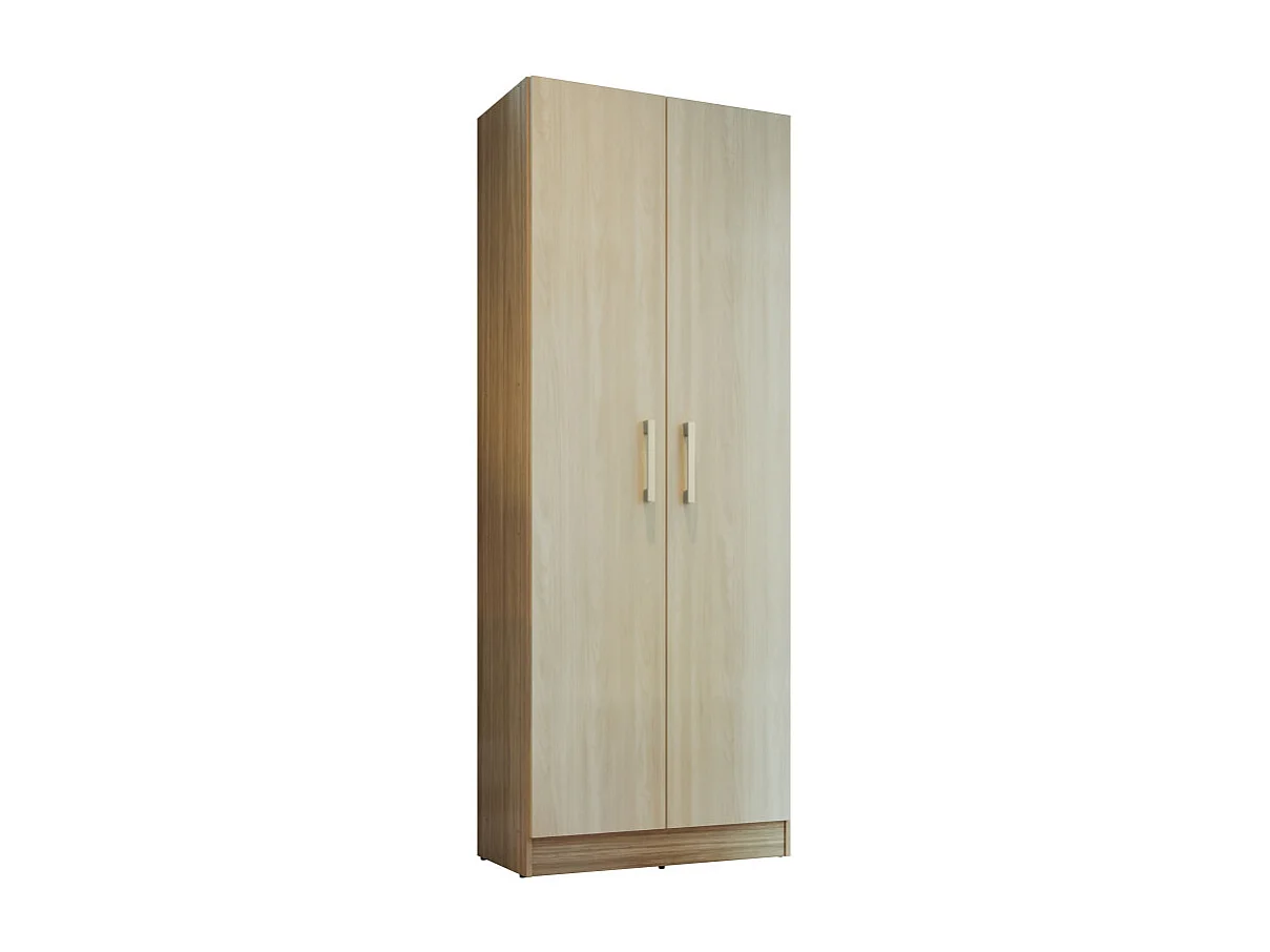 Armoire 2 Portes Chêne et Erable Multifonctions L 61 H 160.6 P 31.8 cm