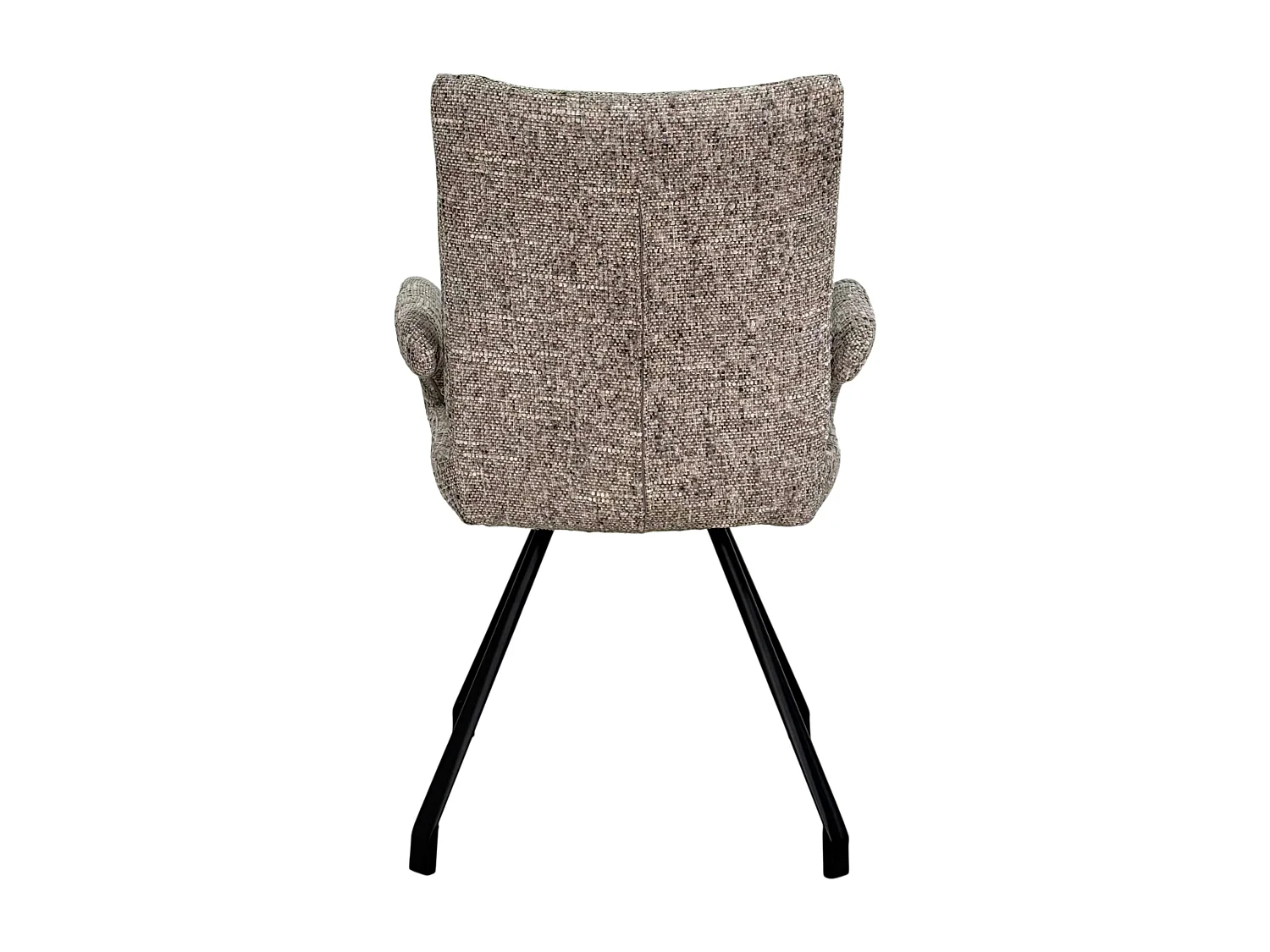 Chaise tissu taupe chiné accoudoirs larges (lot de 2) LIGURIE