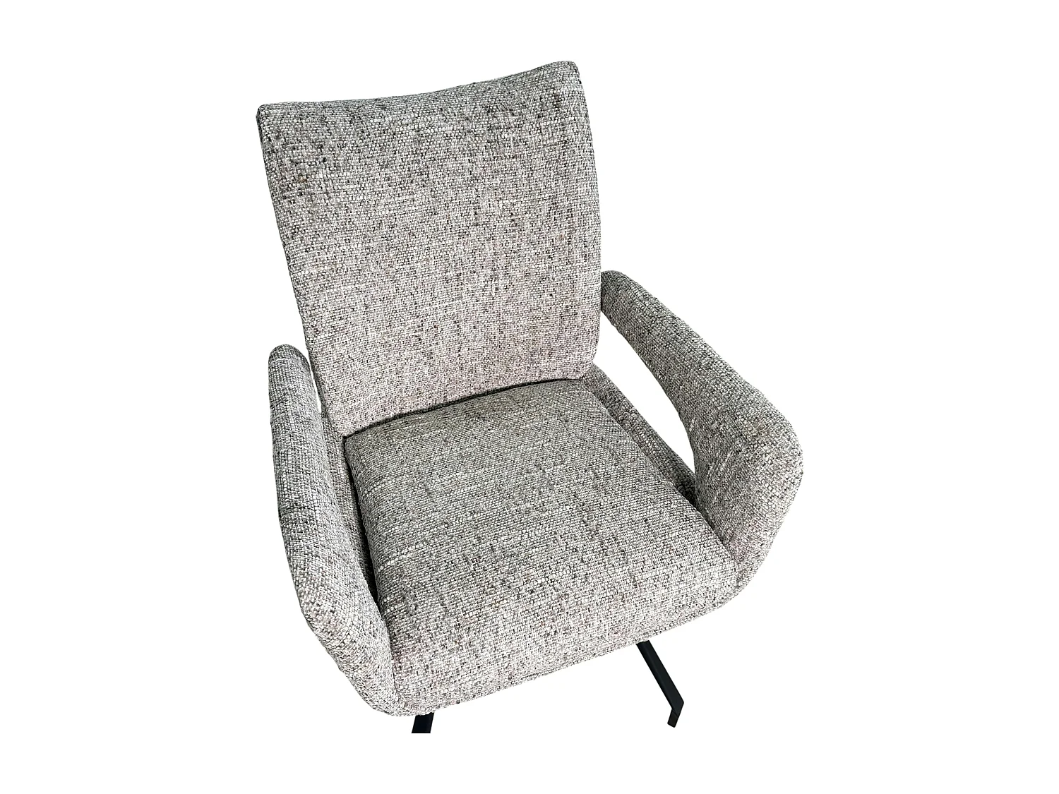 Chaise tissu taupe chiné accoudoirs larges (lot de 2) LIGURIE