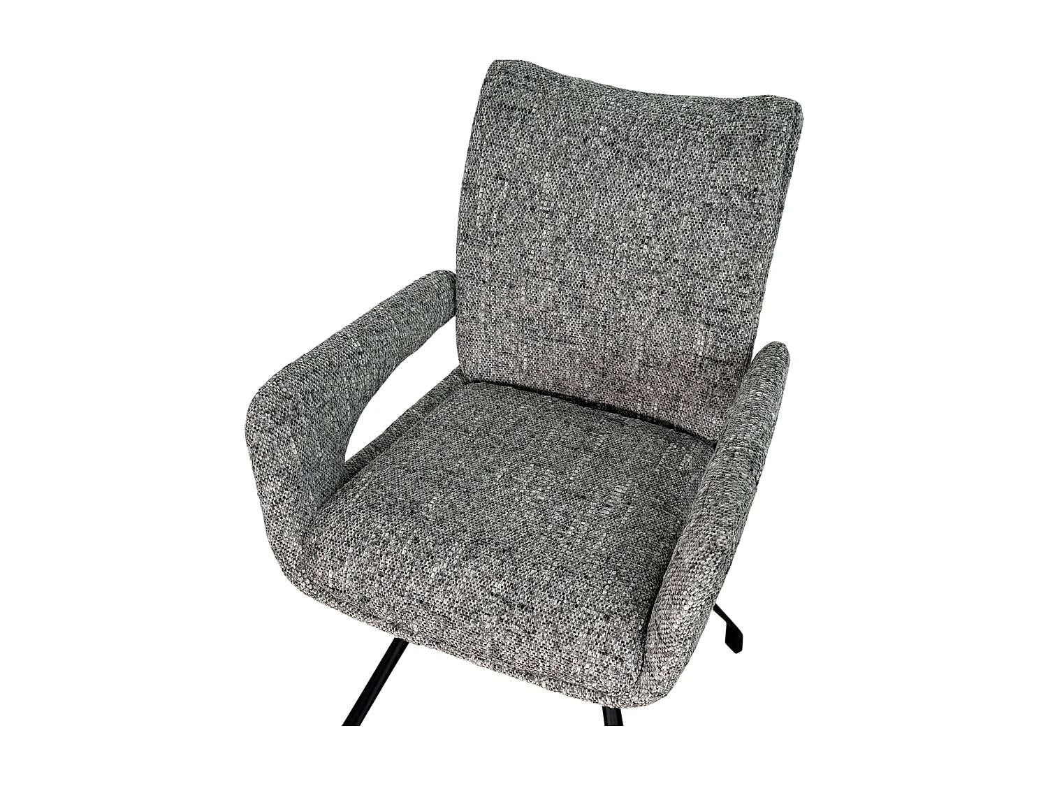 Chaise tissu gris chiné accoudoirs larges (lot de 2) LIGURIE