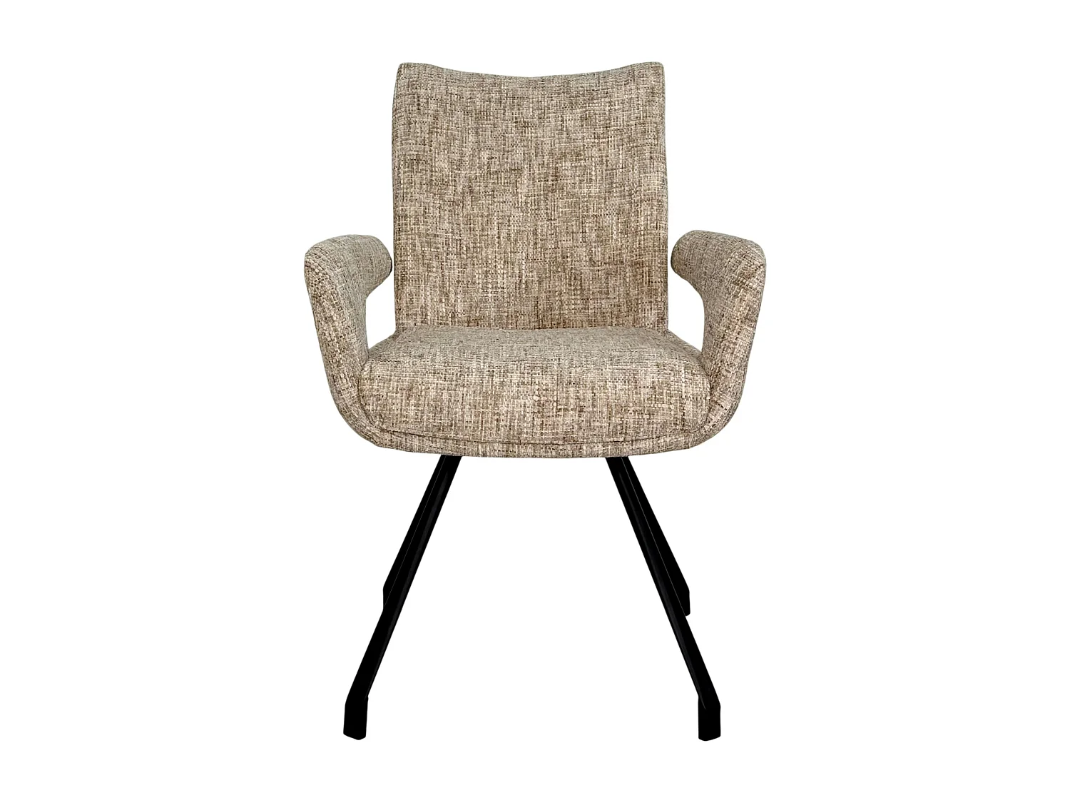 Chaises tissu beige chiné accoudoirs larges (lot de 2) LIGURIE