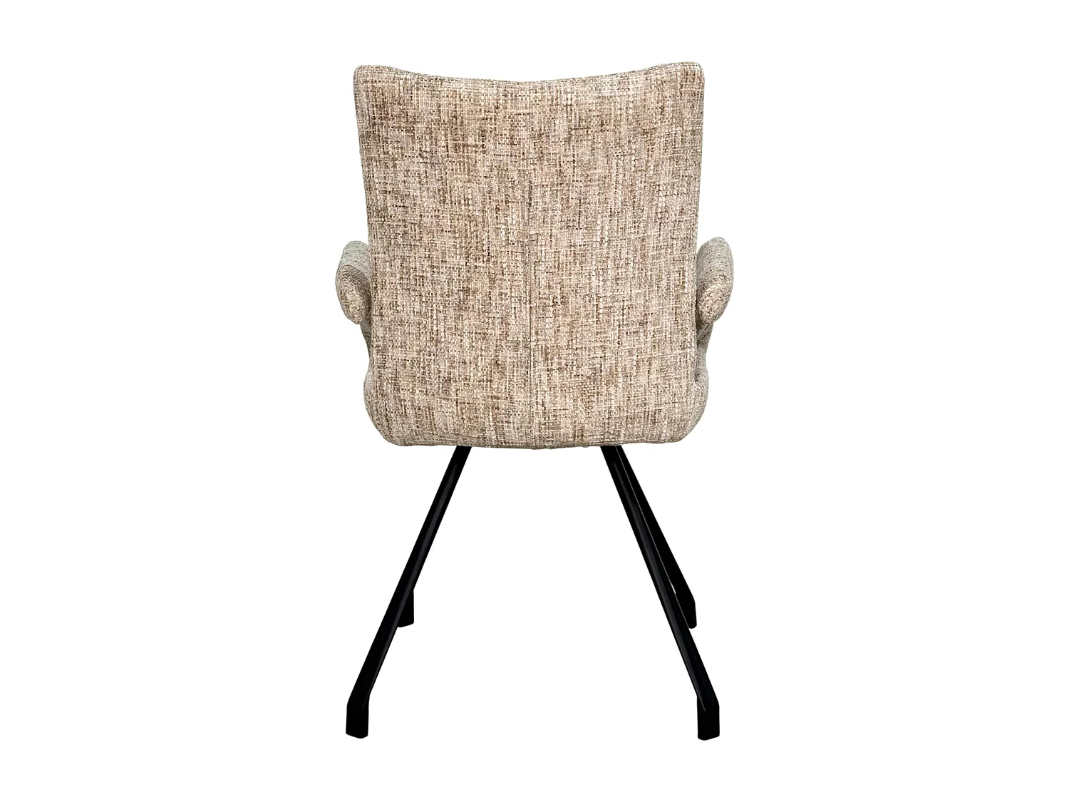 Chaises tissu beige chiné accoudoirs larges (lot de 2) LIGURIE