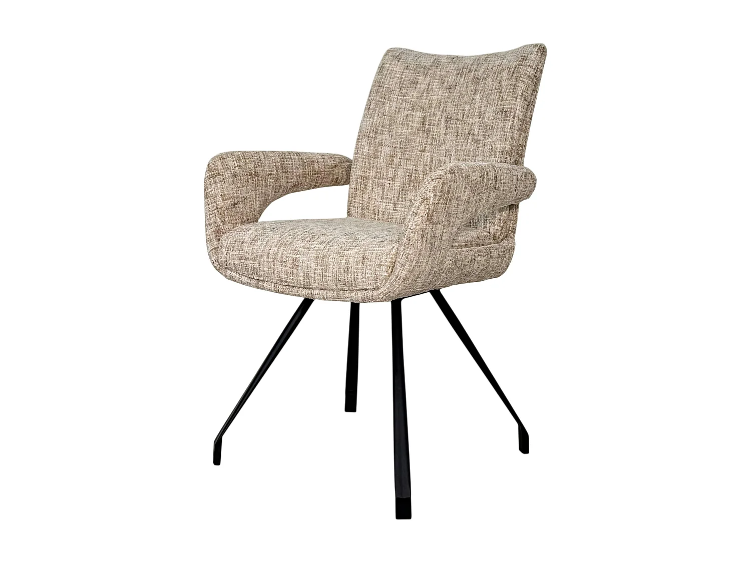 Chaises tissu beige chiné accoudoirs larges (lot de 2) LIGURIE