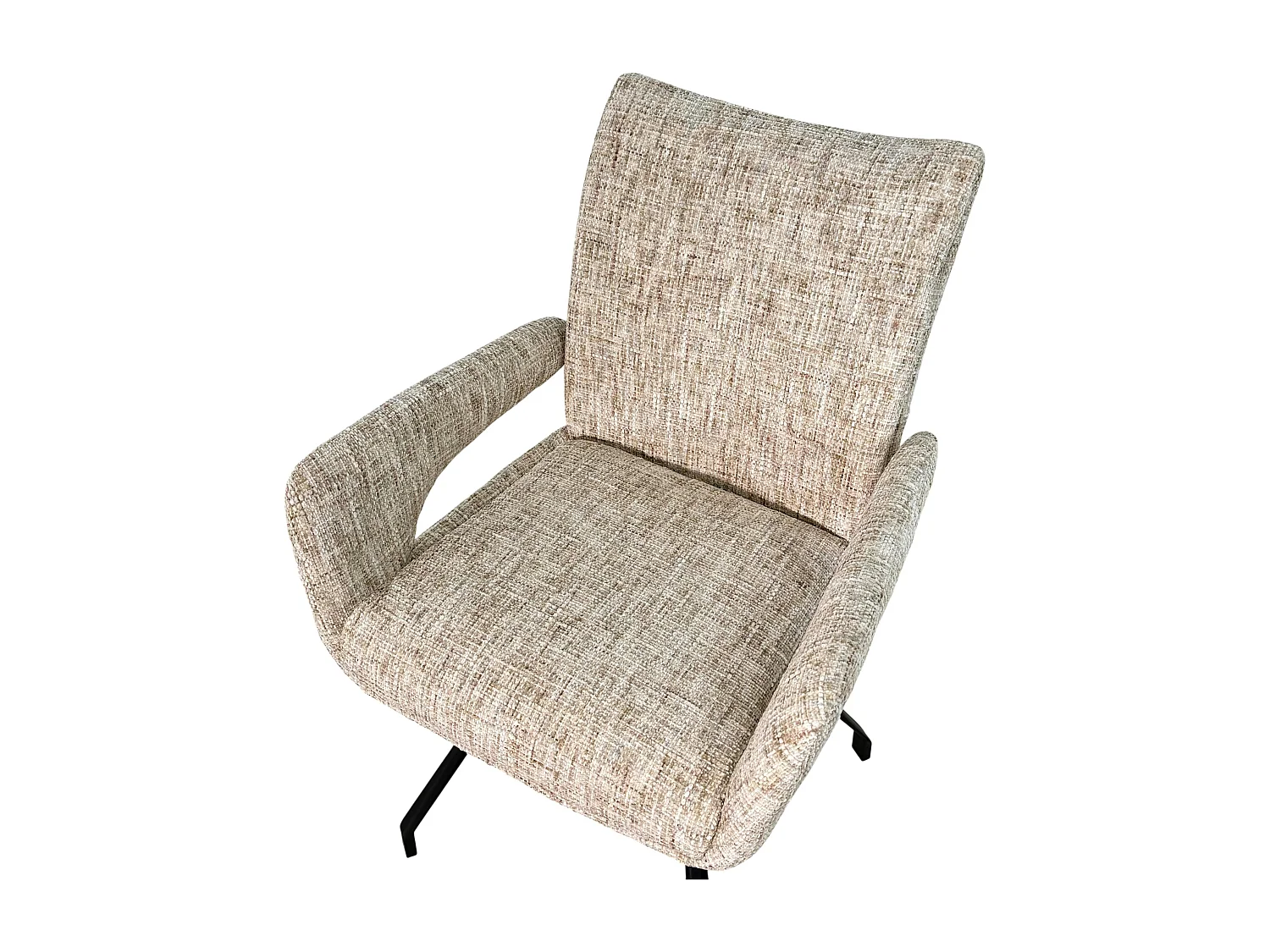 Chaises tissu beige chiné accoudoirs larges (lot de 2) LIGURIE