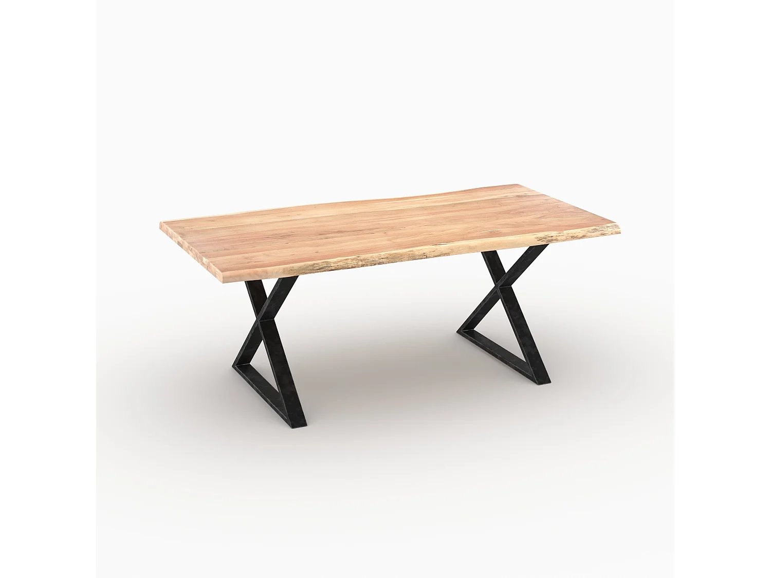 Table rectangulaire en bois massif d'acacia 6 places  - Gia