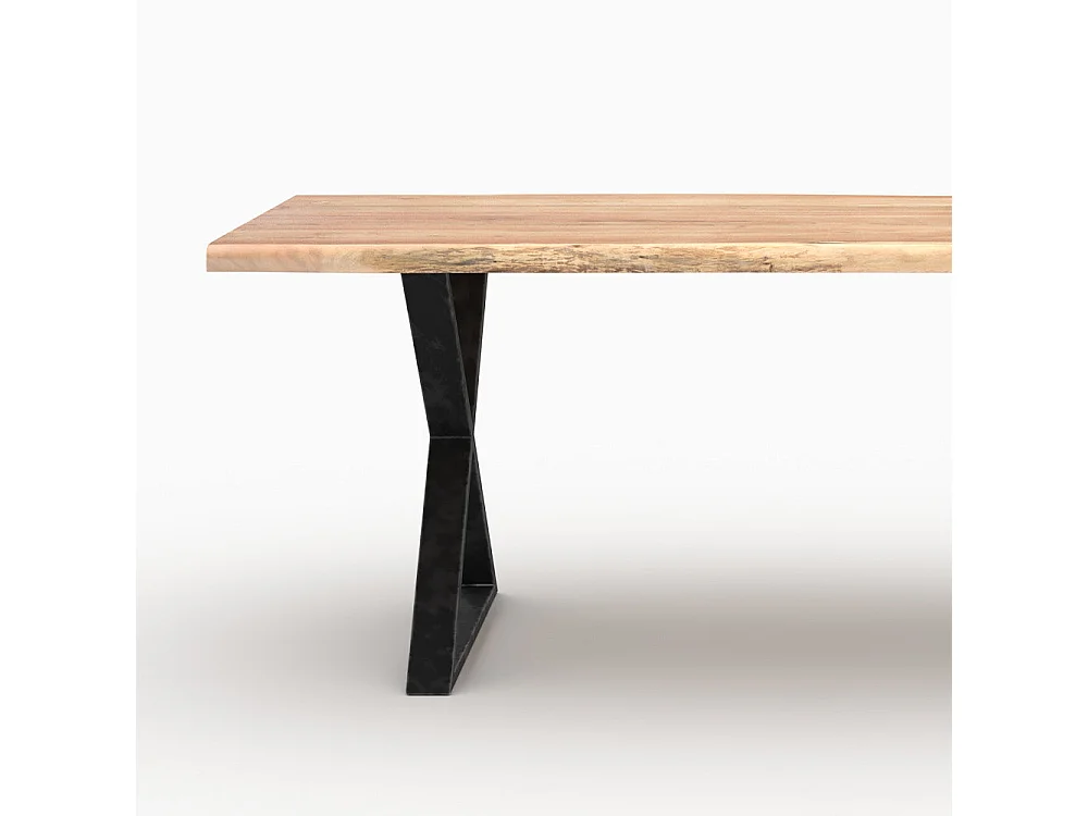 Table rectangulaire en bois massif d'acacia 6 places  - Gia