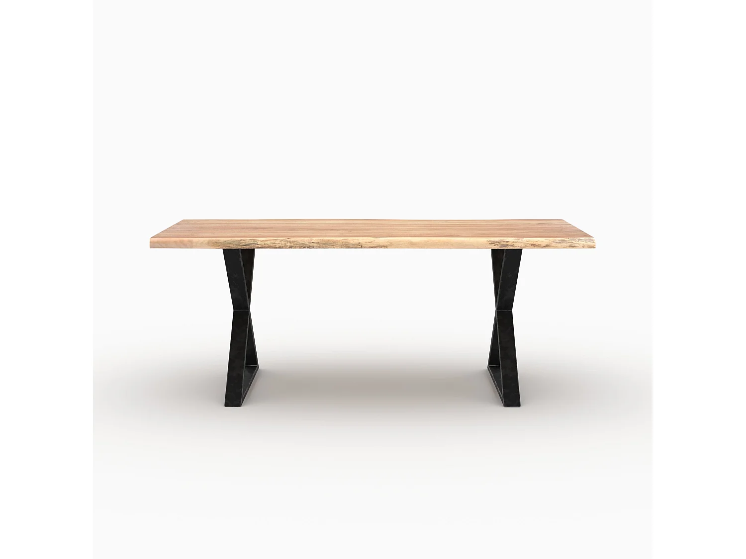 Table rectangulaire en bois massif d'acacia 6 places  - Gia